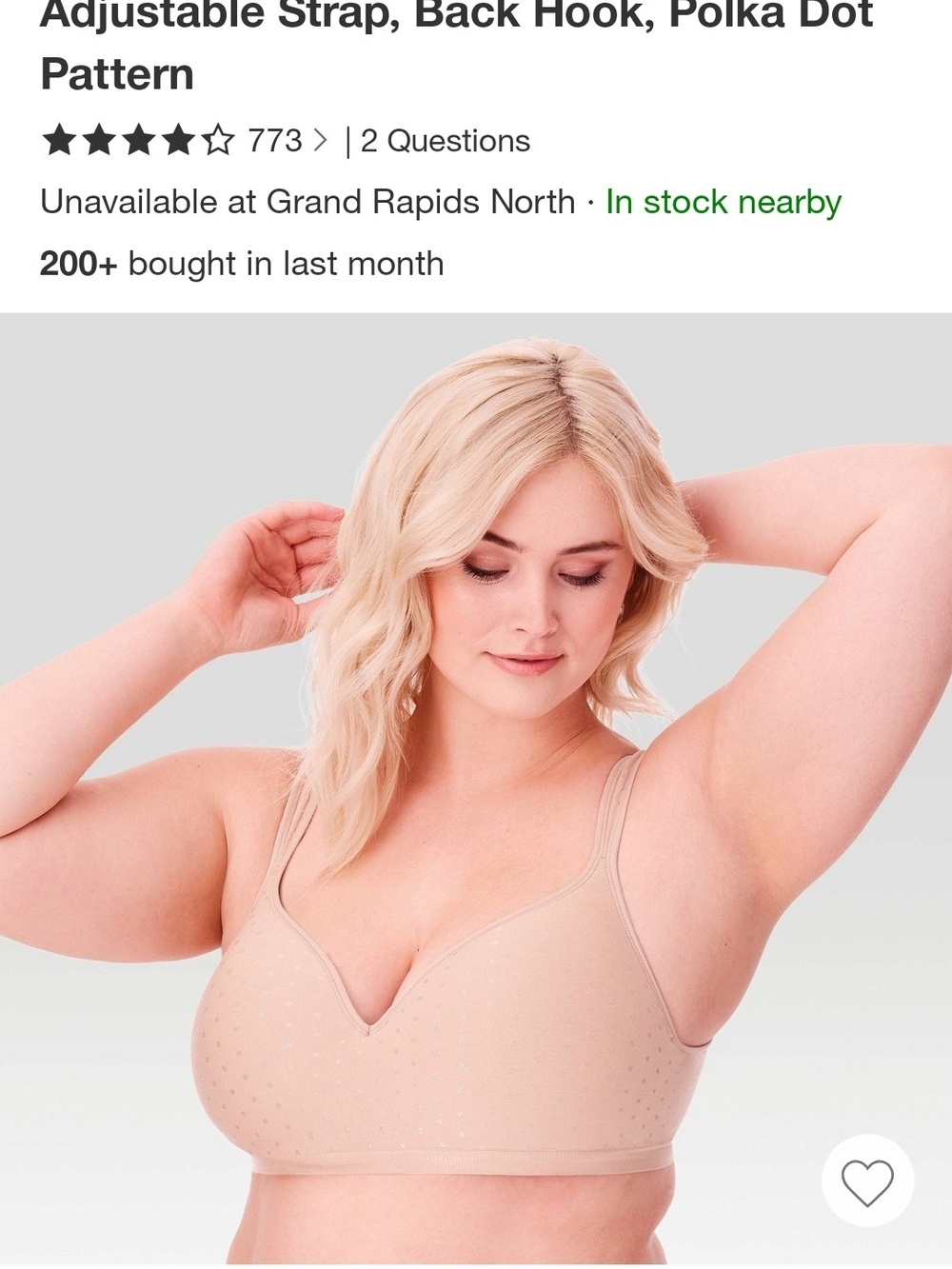Balibras Nude Polka Dot Wireless Bra - Comfortable Everyday Support